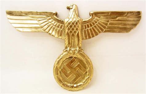 GERMAN NAZI THIRD REICH BRONZE EAGLE & SWASTIKA PLAQUE