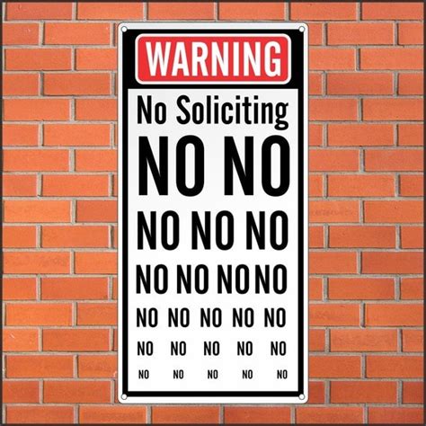 Warning No Soliciting Sign Funny Sign 12 x 24 Aluminum