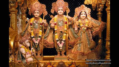 Sita Ram Lakshman Hanuman Darshan HD - Bhaktivedanta Manor - YouTube