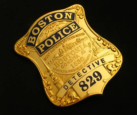 Boston Police Detective Badge Solid Copper Replica Movie Props With Nu – Coin Souvenir