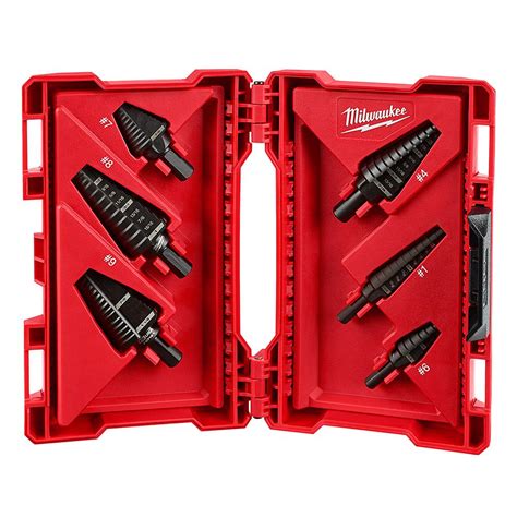 Milwaukee Black Oxide Step Drill Bit Set 6 Piece Jam Free Drilling Tool ...