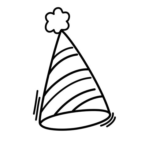 Birthday hat. Line art symbol for web printing and applications. Vector ...