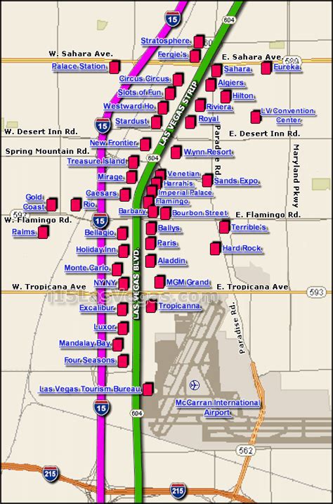 Las Vegas Strip Map Printable Pdf