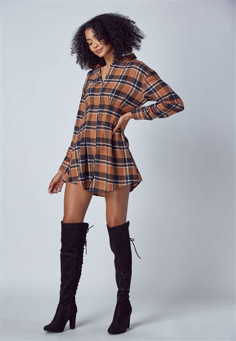 Check Pattern Shirt Dress | Shop Tops at Papaya Clothing