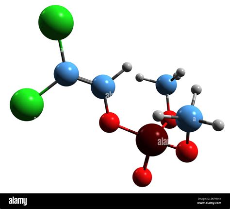 3D image of Dichlorvos skeletal formula - molecular chemical structure ...