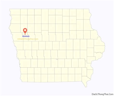 Map of Holstein city, Iowa - Thong Thai Real