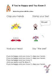 If You´re Happy and You Know It! - ESL worksheet by sallok