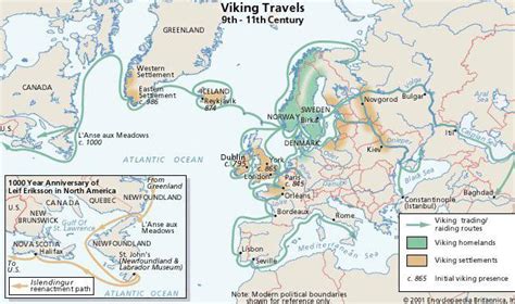 Map of viking’s homelands, expeditions, raids, and trade routes : r/MapPorn