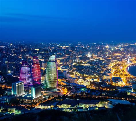 Cities, Night, Panorama, , Azerbaijan, Baku, Flame Towers, HD wallpaper ...