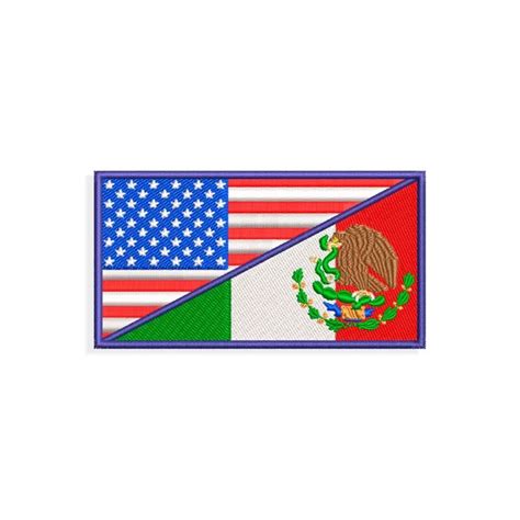 USA and Mexico flag embroidery design files