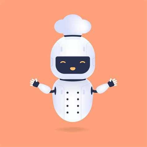 White friendly chef robot. Cooking Robot Artificial Intelligence ...