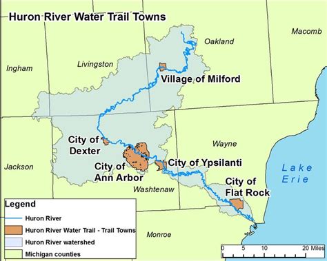 Trail Towns of the Huron River Water Trail | Download Scientific Diagram