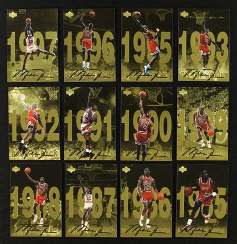 Michael Jordan 1998 Upper Deck Gold Signature Jumbo Card Set