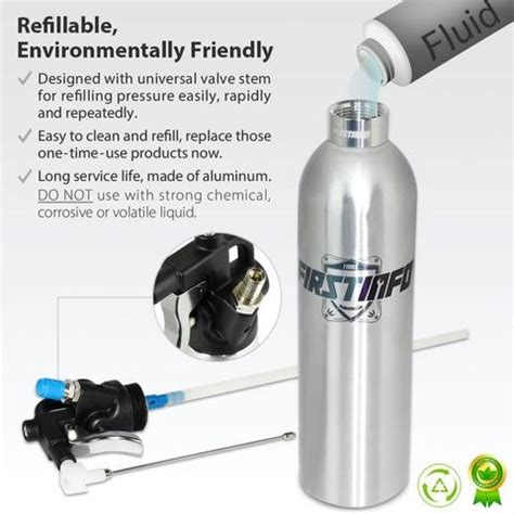 【FIRSTINFO】 Aerosol Refillable Spray Can, Aluminum Pneumatic Manual Compressed Air Fluid ...