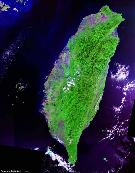 Taiwan Map and Satellite Image