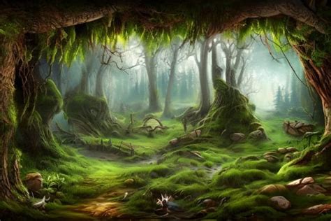 Forest Background, Forest Landscape Graphic by Craftable · Creative Fabrica