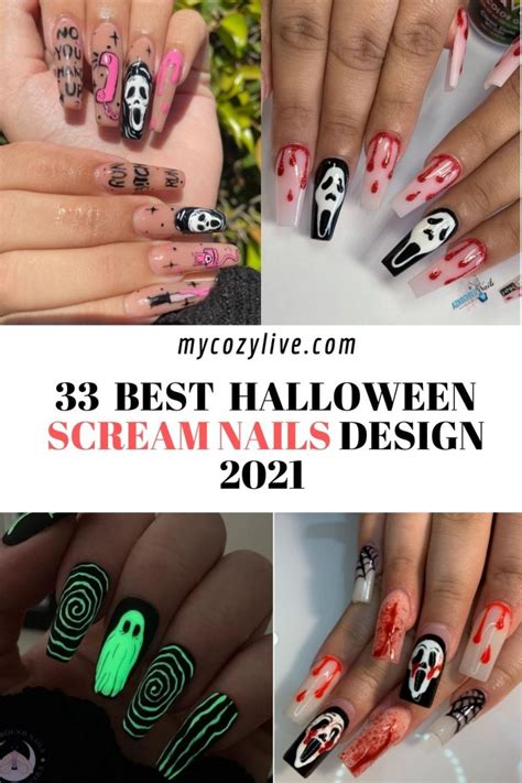 33 Spooky Scream nails design for Halloween nails 2021 - Mycozylive.com