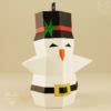 Low Poly Snowman, Christmas Tree Toy, PDF template - HOBBYMO