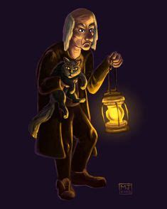 Filch and Mrs. Norris from Harry Potter. Artist: MJ King (mj ...