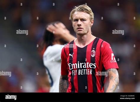 Milano, Italy. 29 August 2021. Simon Kjaer of Ac Milan looks on during ...