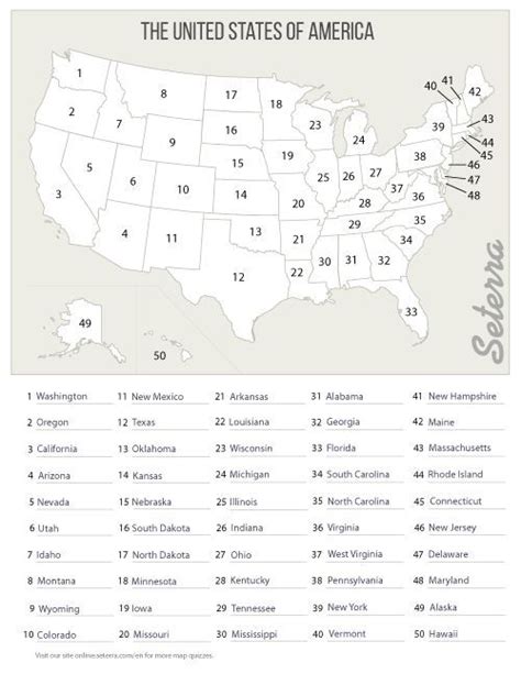 The US: 50 States Printables - Map Quiz Game: If you want to practice ...