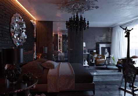 All-Black Modern Gothic Bedroom Design - DigsDigs