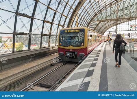 Berlin Central Railway Station Platform with Train, Germany. Editorial ...