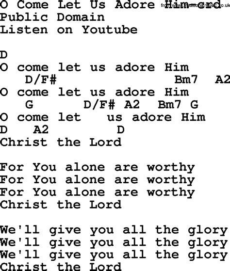 Top 500 Hymn: O Come Let Us Adore Him - lyrics, chords and PDF