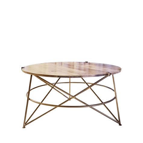 Retro Coffee Table - Timber / Gold Hire For Weddings & Events | Hampton Event Hire