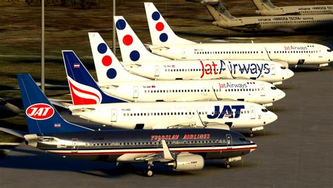 Jat Airways JAT Pmdg 737 - YU-AND - RETRO 1989 - Livery for Microsoft Flight Simulator | MSFS