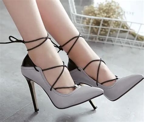 Size 4~9 Elegant Lace Up High Heels Women Pumps New Spring Women Shoes zapatos mujer (Check Foot ...