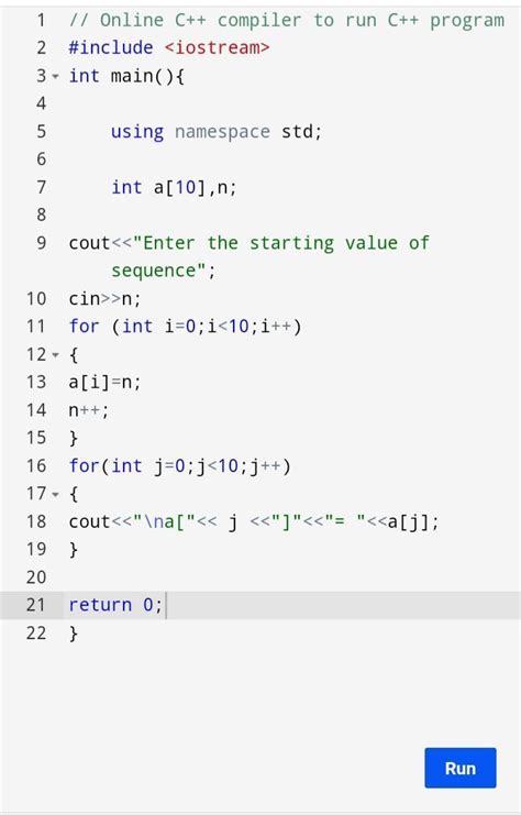 Solved 1 // Online C++ compiler to run C++ program 2 | Chegg.com