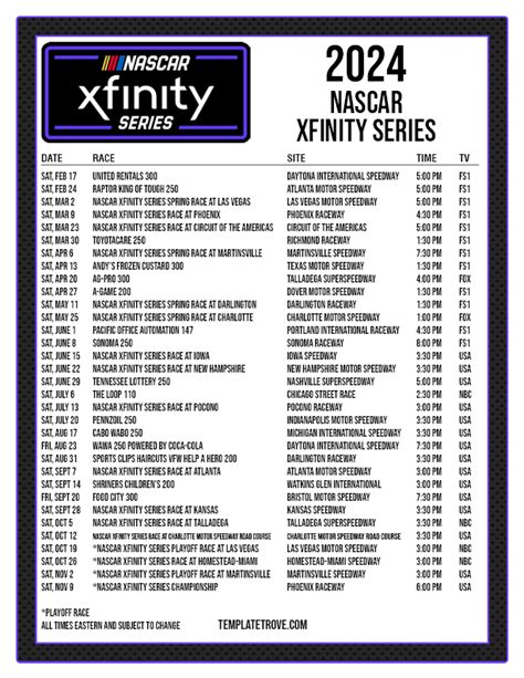 Nascar 2024 Schedule Xfinity News - Aime Lorita