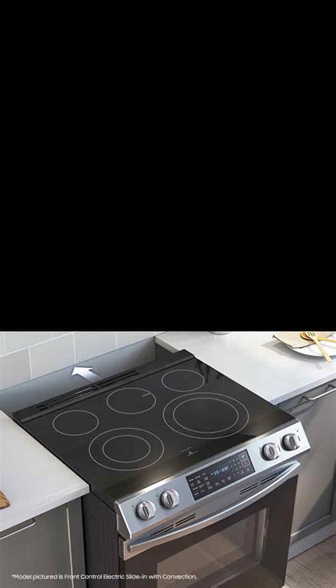 6.3 cu ft. Smart Slide-in Electric Range with Convection in Black Stainless Steel Ranges ...