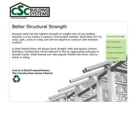 The structural benefits of building with steel. Visit www.cscbuildingsystems.com today to order ...