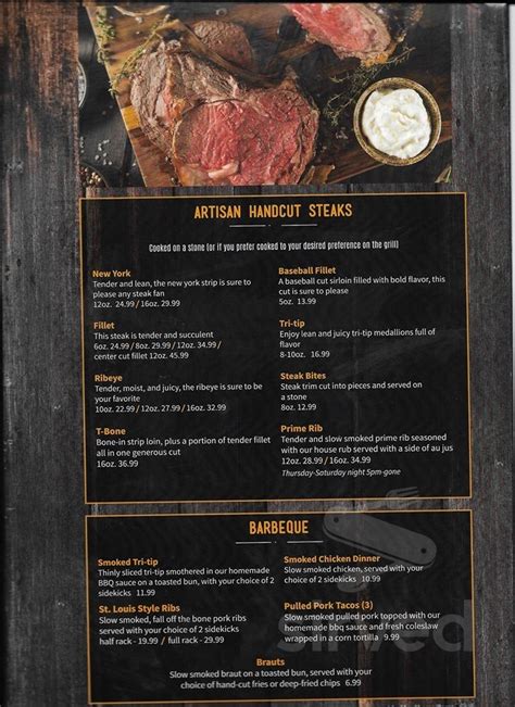 Hideout Steak House menu in Myton, Utah, USA