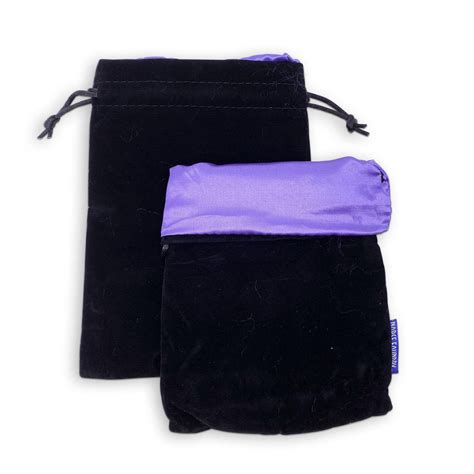 Black/Purple Dice Bag 5 x 7″ Velvet with Reinforced Treated Satin - Norse Foundry