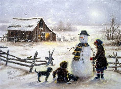 vickie wade | Painting snow, Snowman painting, Barn wall art