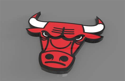 Chicago Bulls logo free 3D model 3D printable | CGTrader