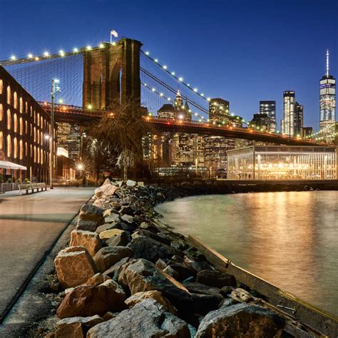 Brooklyn Bridge Park At Night Wall Art | Photography