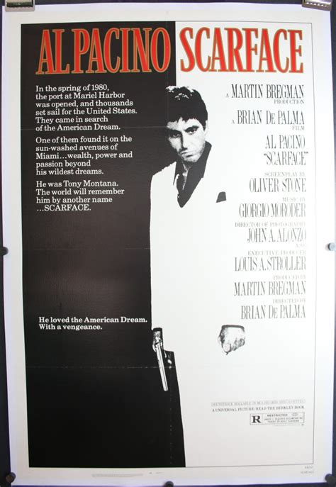 SCARFACE, Al Pacino Original Italian Gangster Authentic Movie Theater Poster 4 Sale - Original ...