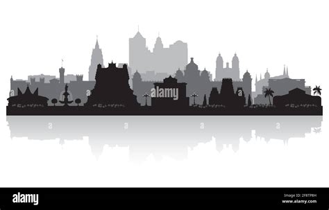 Bangalore India city skyline vector silhouette illustration Stock ...