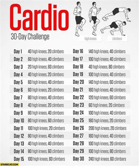 Cardio 30 day challenge high knees climbers | StareCat.com