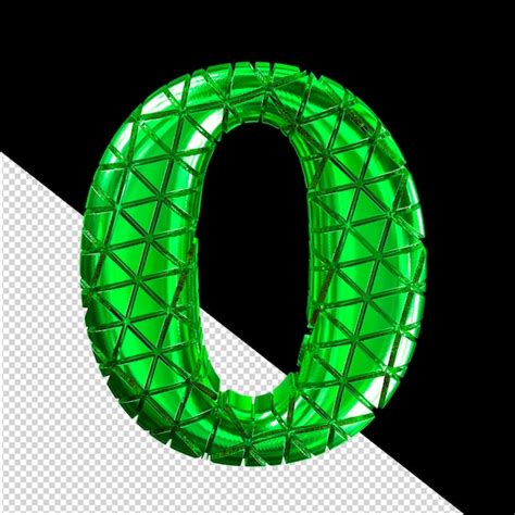 Premium PSD | Green symbol with notches letter o