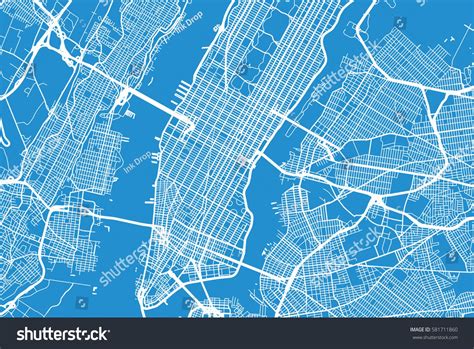 New York City Vector Map Stock Vector (Royalty Free) 581711860 ...