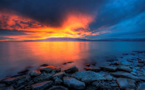 Utah Lake Sunset MacBook Pro Wallpaper Download | AllMacWallpaper