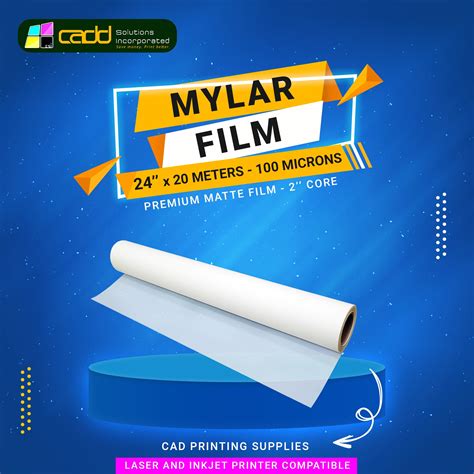 Mylar film paper A2 SIZE • 24 inches x 20 meters 100 microns (.004 mm) • PREMIUM MATTE FILM ...