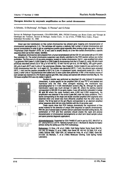 (PDF) Oncogene detection by enzymatic amplification on flow sorted ...