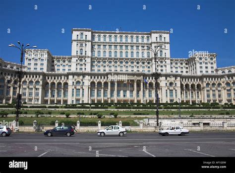 Palace of Parliament, also known as Peoples Palace, Casa Poporului, Bucharest, Romania Stock ...