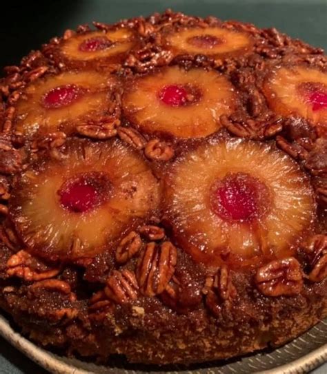 Upside Down Candied Pecan Pineapple Cake | worldofcooking.net